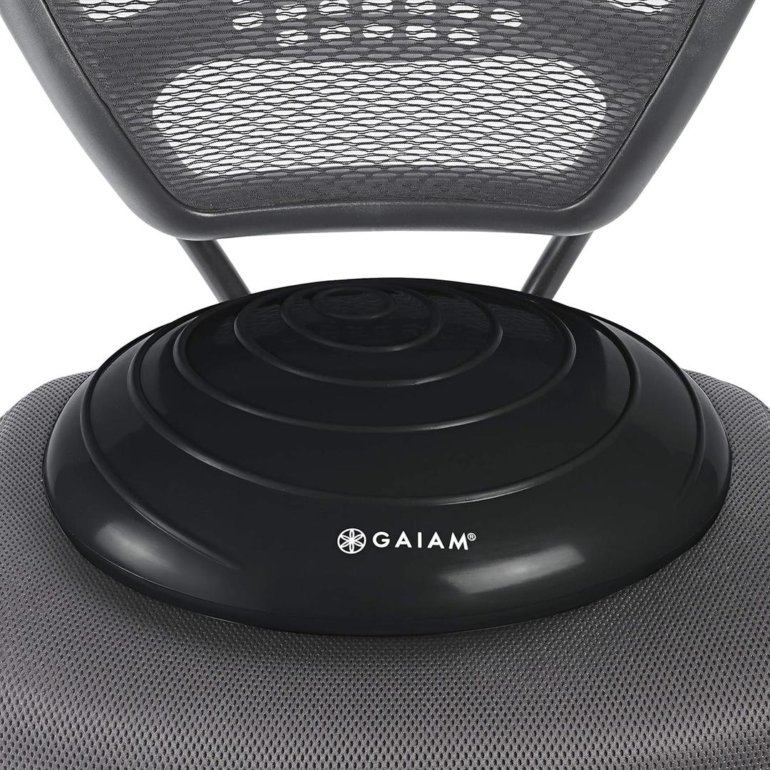 Gaiam Balance Disc Wobble Cushion Stability Core Trainer for Home or Office Desk Chair & Kids Alternative Classroom Sensory Wiggle Seat (Black)