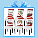 Preboun 6 Pcs Winter Chair Covers Set Removable Washable Stretch Dining Room Slipcovers Parson Chair Protector for Winter Home Ceremony Party Decoration, 3 Style(Classical,Red)