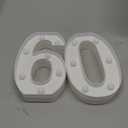 60th Birthday Decoration Light Up Letters, Battery Powered LED Numbers Marquee Number Sign for 60th Party Home Decor Night Light