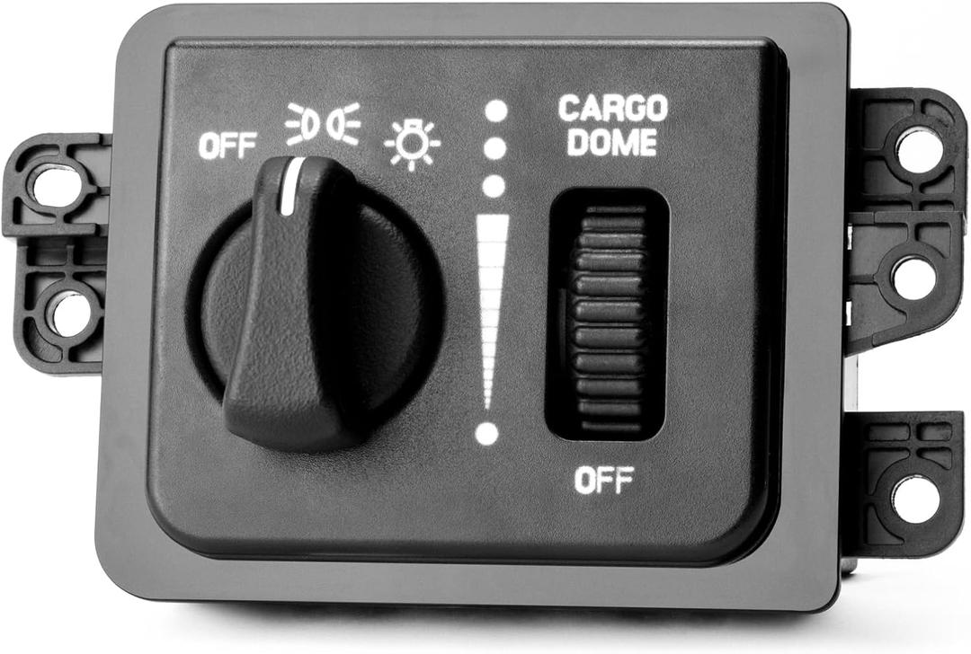 Headlight Switch for 2002 2003 2004 2005 Dodge RAM 1500 2500 3500,2003 Dodge RAM 1500 2500 3500 Van,Headlamp Dimmer Switch Cargo Dome Indicator Instrument Panel W/O Fog Light 56045536AA,56045536AB
