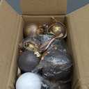 Waipfaru 14Pcs Large(3.15/2.36") Neutral Textured Christmas Balls Ornaments Vintage Rustic Christmas Tree Decorations Shatterproof Hanging Ball for Xmas Farmhouse Decor(Weathered Oak Color) (White Brown Bronze)