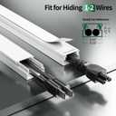 Cord Hider, 212.6in Cord Covers for 1-2 Wires on Wall, Paintable Wire Hider Wire Covers for Cords on Walls, Easy Set-up Cable Hider Cable Raceway to Hide Cords on Wall, W0.59 H0.4in, White