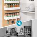 Nieifi Spice Rack Wall Mount, Spice Organizer for Spice Jars, Screw or Adhesive Hanging Organizer for Kitchen Cabinet or Pantry Door, 4 Pack, White, ABS Plastic