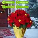 HOMESEASONS 2 Pack 18" Lighted Large Artificial Poinsettias for Outdoors LED Poinsettia Flowers Artificial Faux Poinsettia Plants Poinsettia Christmas Decorations for Office Home Kitchen Decor