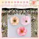 Thiccywoov 3 Pcs 15.7 Inch Giant Paper Flowers Artificial Large 3D Crepe Decoration for Birthday Party Bridal Wedding Baby Shower Valentine Big Decor Home Wall Garden Backdrop Photography Props(Pink)