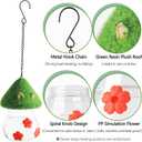 Hummingbird Feeder, Leak-Proof Hummingbirds Feeders for Outdoors Hanging, Bird Feeder for Garden Birds Watching Patio Decoration & Gift - Cute Green Mushroom Shape