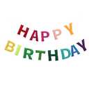 Tanice Felt Happy Birthday Banner, 3D Rainbow Reusable Birthday Decorations with Pre-Strung Garland for Party Wall, Classroom, Home, Durable Happy Birthday Banner Felt for Kids Adults Pets