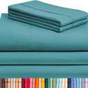 LuxClub 5 PC Split King Sheet Set, Breathable Luxury Bed Sheets, Deep Pockets 18" Eco Friendly Wrinkle Free Cooling Sheets Machine Washable Hotel Bedding Silky Soft - Teal Split King