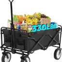FDW 39''L Collapsible Wagon Cart, Heavy Duty Utility Folding Wagon for Outdoor Sports, 330 LBS Weight Capacity, Camping, Garden, and Shopping, Black