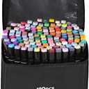 120 Colors Alcohol Markers, Dual Tip Markers,Fine & Chisel Tip,Art Markers for Kids and Adult, Drawing Markers Set Pefect Gift for Kids, Teens, Artists
