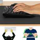 Wireless Keyboard and Mouse Combo, 2.4G Wave Keys Ergonomic Keyboard with Palm Rest and 3 DPI Silent Mouse, Compact Size for Natural Typing, Spill-Resistant, for Windows/PC/Laptop/Mac(Black)