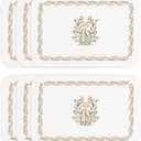 ISAENNE French Country Floral PVC Placemats Set of 6,Rectangular Minimalist Placemat, Waterproof and Heat-Resistant Place Mats, Decoration for Kitchen,Dining, Parties, Holiday,12"*17"
