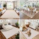 Vaukki 5x7 Area Rug for Living Room, Soft Fluffy Washable Modern Floral Indoor Floor Mat, Non Slip Shaggy Boho Accent Throw Carpet for Bedroom, Living Room, Nursery and Dining Room, Beige