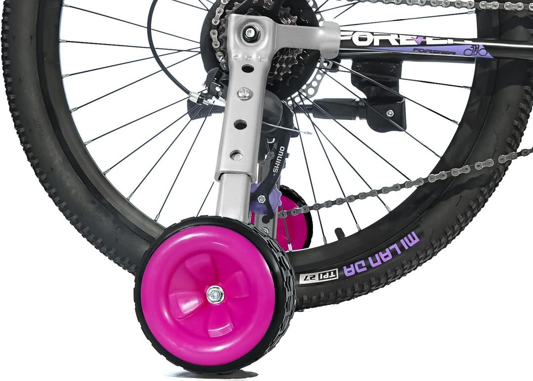 MOSHAY Roll Over Image to Zoom in Bicycle Training Wheels Fits 16 18 20 22 24 inch Variable Bike (rose)