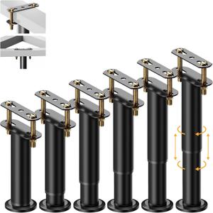 Abiglifty 6Pcs Adjustable Bed Support Legs, 7.08-13 Inch Bed Frame Legs, Metal Bed Frame Support Legs, Non-Slip Bed Legs Replacement, Heavy Duty Furniture Legs for Sofa/Cabinet/Couch/Dresser/Table