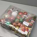 Alupssuc 100 Pcs Christmas Ball Ornaments Set, Santa Claus and Snowman Christmas Tree Decoration Baubles for Indoor Outdoor Holiday Wedding Party Decoration Tree with Hanging Rope, Red & Green & Gold