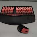 Ergonomic Wireless Keyboard and Mouse Set Wireless Keyboard Silent Mice Set with Wrist Rest for Computer, Laptop, PC, Mac, Windows Black Pink