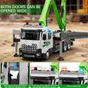 Cement Concrete Pump Truck Toy - Extendable Concrete Boom Pump Construction Trucks Site Playset Building Water Spray Todder Kids Age 3 4 5 6 7 8 Year Old Boy Birthday Christmas Vehicles Education Gift