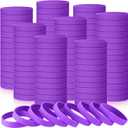 Liliful 100 Pcs Silicone Rubber Wristbands Rubber Wristband Bracelet Bands for Silicone Wristbands for Women Men(Purple)