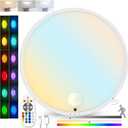 Motion Sensor Ceiling Light, Rechargeable Battery Operated Ceiling Light with 15 Color Temperatures, Motion Activated Closet Light with Magnetic Base for Shower Bathroom Closet Porch Hallway (Neutral White)