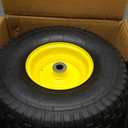 15x6.00-6 Tire and Wheel Assembly (2 Pack),Replacement Riding Lawn Mower Front Tires - With 3" Centered Hub and 3/4" Bushings (Extra 5/8" Bushings) (Yellow)