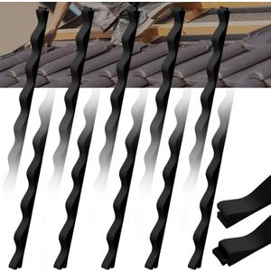 Maasechs 10 Pcs 3ft Long Foam Closure Strips for Corrugated Metal Roofing Foam Panels Weatherproof Roof Sealing Strips for Summer Roof Maintenance Repair(Wavy,Black)