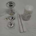 Irenare Unity Candles with Holder for Wedding Ceremony Wedding Decortions Accessories Glass Candle Holder Pillar Candle for Formal Events Church(Silver)