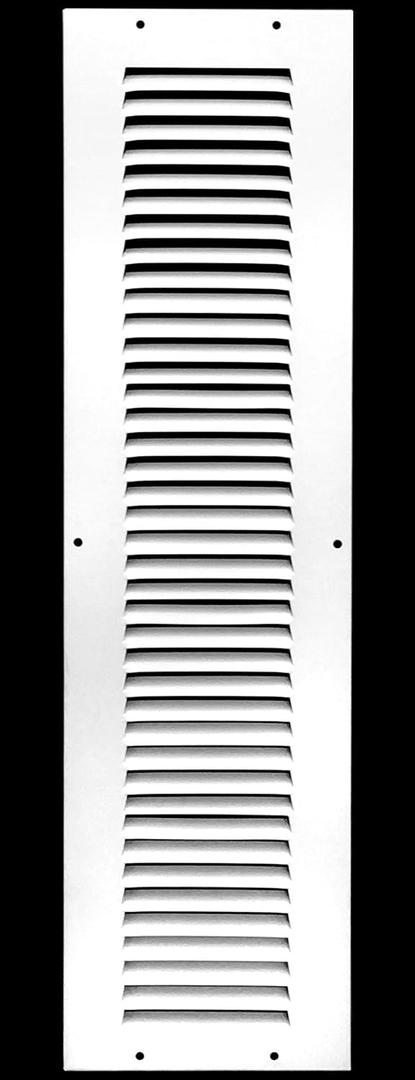 HVAC Premium 6'' x 22'' [Duct Opening] Flat Stamped Steel Return Air Grille - Sidewall and Ceiling - HVAC Vent Duct Cover - White [Outer Dimensions: 7.75''w X 23.75''h]