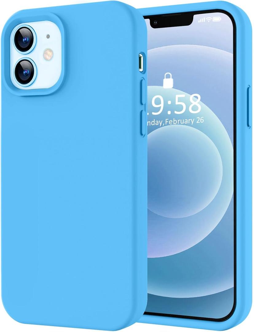 LOVE 3000 Designed for iPhone 12 Case/iPhone 12 Pro Case, Premium Silicone with [Soft Anti-Scratch Microfiber Lining] Shockproof Protective Phone Case for Men Women Girls 6.1", Blue