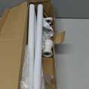 White Flagpole Kits, 7 FT Thickened Stainless Steel House Porch Wall Flag Pole Kit for 3x5'/4x6' Flag, 1" Anti-Wrap Spinning Flag Pole Ring Clips & 180 Adjustable Multi-Position Bracket Holder