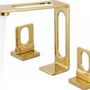 BAKALA Gold Bathroom Faucet 3 Hole, 8-Inch Widespread Bathroom Sink Faucet, 2-Handle Gold Faucet Bathroom with Water Supply Hoses, Modern Hollowed Design