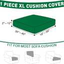 MAXIJIN Couch Cushion Covers for Sectional Sofa, Stretch Sofa Cushion Cover Washable Furniture Protector with Elastic Bottom & Non-Slip Strap for Pets Kids (1PC XL Seat Cover, Army Green)