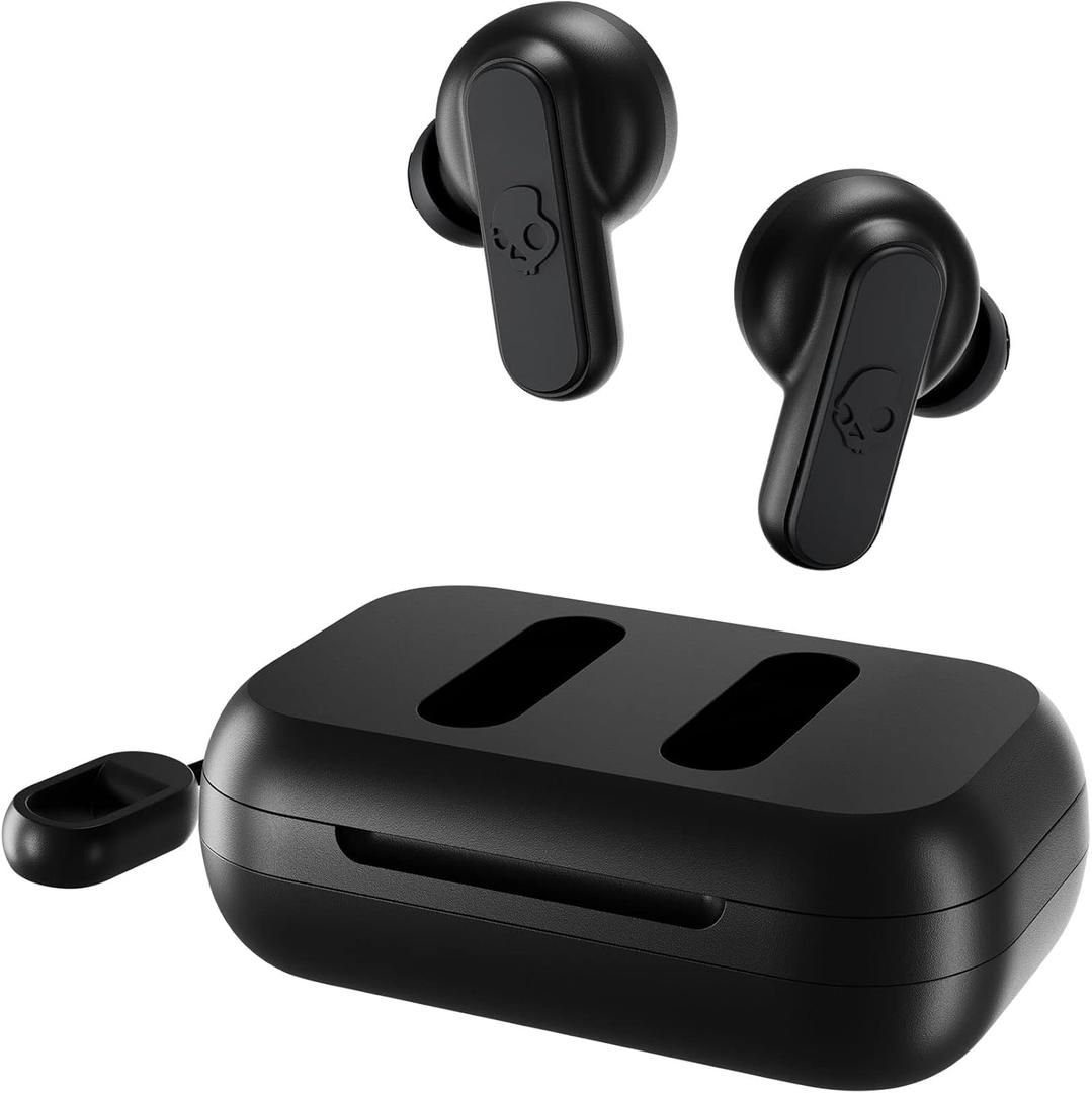 Skullcandy Dime 2 Wireless Earbuds, Bluetooth Headphones, Noise Isolating Fit, Up to 12 Hours Battery, Microphone for iPhone Android, Easy Carry with Integrated Lanyard - True Black
