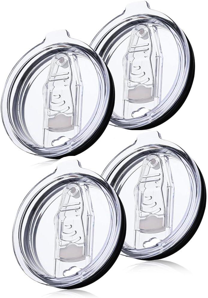 LEIOH 4 Pack 20 oz Tumbler Lid, Replacement Lids Compatible for YETI 20 oz Tumbler,Travel Mug,Spill Proof Splash Resistant Silicone Sliding Covers,Straw Friendly, BPA Free