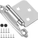 SORGMACH Satin Nickel Self Closing Kitchen Flush Cabinets Hinge 10 Pair 2-1/8" Brushed Nickel Cabinet Door Hinges Cupboard Variable Flush Cabinet Hinge Face Mount Pack of 20 
