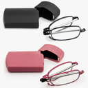 2 Pack Folding Reading Glasses Stainless Steel Mini Anti-Blue Light Blocking Reader for Men Women +2.5