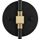 Modern Wall Sconce 2-Lights Industrial Mid Century Bathroom Vanity Wall Light with White Globe Glass Shade Gold & Black Finished Lighting Fixture