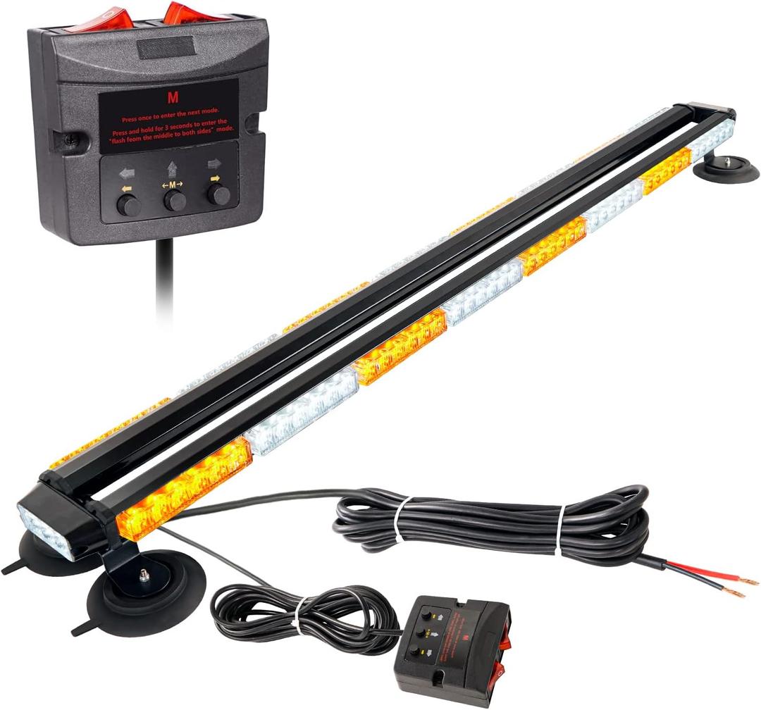 ASPL 49.2'' Warning Strobe Lights 102 High-Intensity LED Light Amber/White