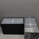 Lamp Shades Set of 2 Square Lampshade for Table Lamp Floor Lamps,6.7x12.6x8" Large Black Lampshades Replacement Double Fabric Lamp Shade Natural Linen Easy Assembly Lampshade