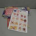 onbuwws 36 Pcs 4th of July Decorations, Patriotic Memorial Day Pinwheels and Flags Small Fourth of July Red White and Blue Labor Day Windmills Independence Day Parade Outdoor Yard Garden Party Decor