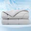 Bedsure Cooling Comforter Queen Size- Cooling Blankets for Hot Sleepers, Q-Max>0.4, Breathable & Lightweight Double Sided Cool Bed Comforter，Summer Duvet Insert, Grey, 88x88 Inches