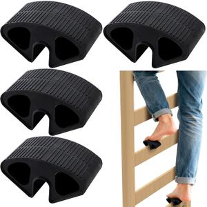 4 Pcs Rubber Dorm Bed Ladder Foot Support, Dorm Bed Step Protector Fit for 0.77 Inch Rails, Anti-Slip Bed Ladder Foot Support for College Dorm Loft Steps