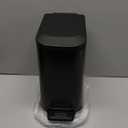 TIPGO Slim Bathroom Trash Can with Lid Soft Close, Step Pedal, 6 Liter / 1.6 Gallon Stainless Steel Trash Bin, Small Garbage Cans for Bedroom, Office, Kitchen (Matte Black)