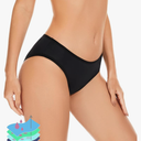 OVRUNS Period Swimwear Leakproof Bikini Brief Bottoms Waterproof Menstrual Swim Bottoms for Teens, Girls, Women XS Black