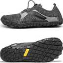 NORTIV 8 Men's Water Shoes Barefoot Athletic Lightweight Sports Aqua Shoes Outdoor Swim Fishing Hiking Diving Surf Walking Water Shoe TREKMAN (6.5, Dark/Grey)