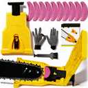 Portable Chainsaw Blade Sharpener Kit with 10 Whetstones for 12-22 Chain Saws, Quick Teeth Sharpening Jig - Easy Operation