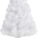 CCINEE 2Ft Artificial Christmas Tree, White Mini Tabletop Xmas Tree with Plastic Stand 80 Branches Tips for Christmas Party Supplies Home Indoor Decoration
