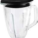 Anbige Replacement parts Round Glass Jar with lid, Compatible with Hamilton Beach Blenders (6 cup)