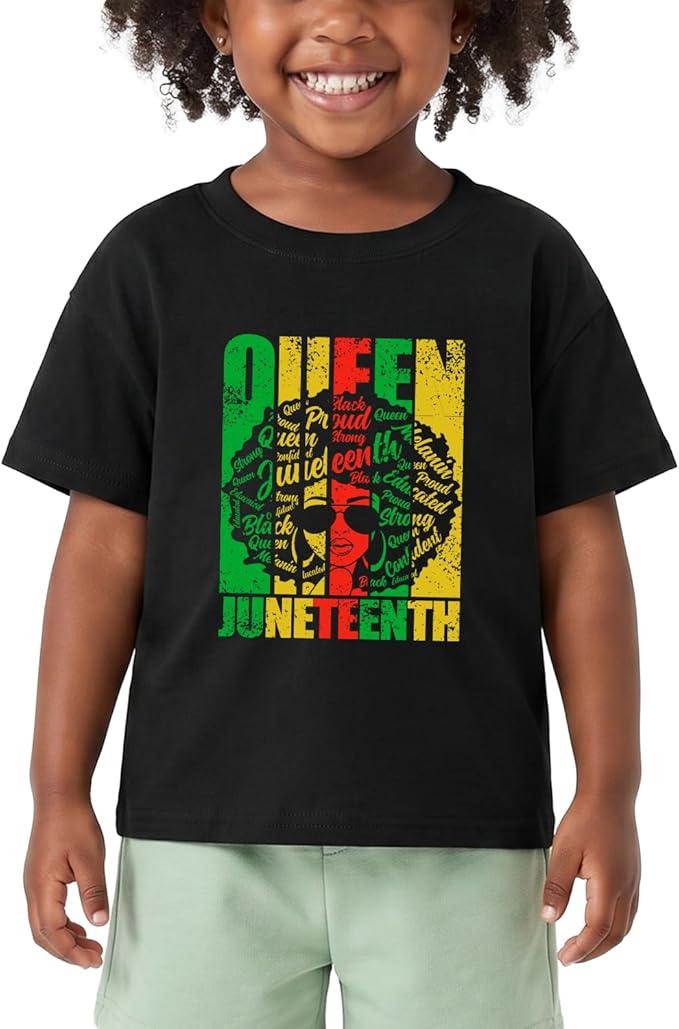 Sianelle Toddler Juneteenth Shirts for Girls Boys Black History Freedom Day T-Shirts Short Sleeve Cotton Ages 2-8