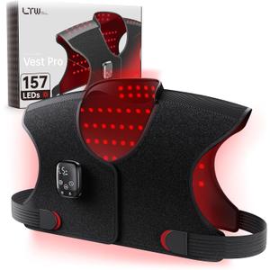 Red Light Therapy for Neck and Shoulder with 157 LEDs, Wireless 660nm & 850nm Infrared Red Light Therapy Neck and Shoulder Heating Pad, 5-Level Light Intensities & 3-Level Pulse Wearable Wrap